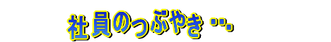 社員のつぶやき・・・
